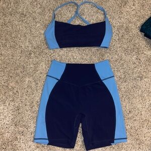 BuffBunny Navy and Light Blue Athletic set